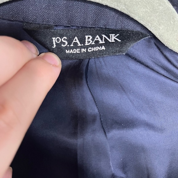 Joseph A Bank 100% WOOL Navy Blue/grey sports coat suit jacket SIZE 43 - Picture 4 of 6